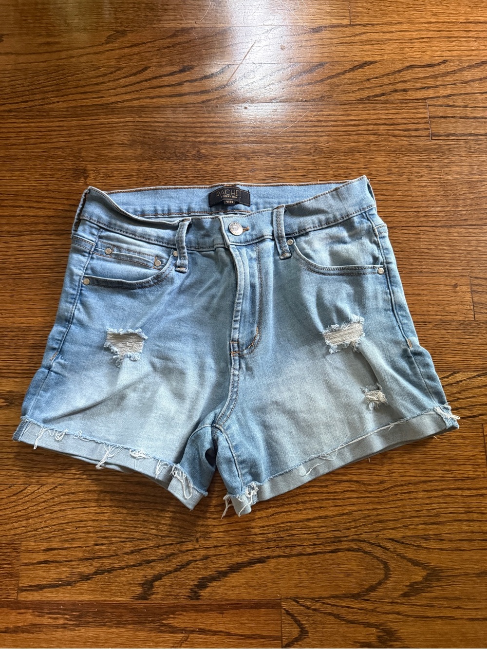 RACHEL Rachel Roy Light Blue Distressed Denim Shorts
